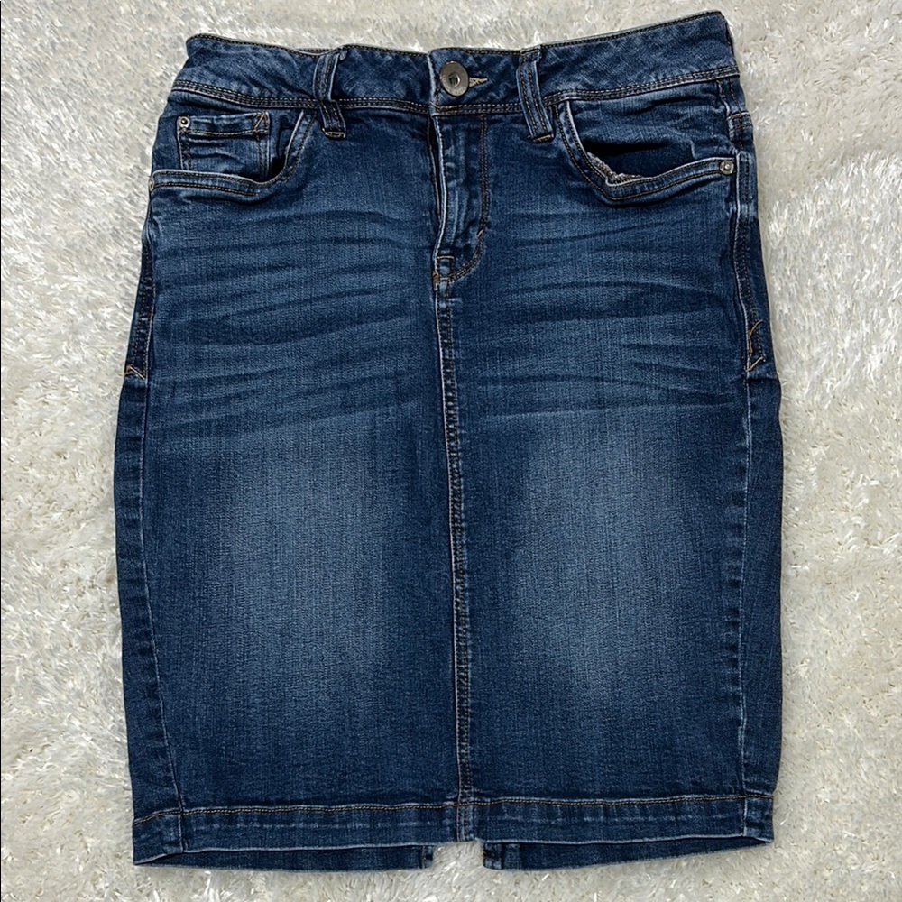 Kensie Dark Blue Denim Jean Skirt